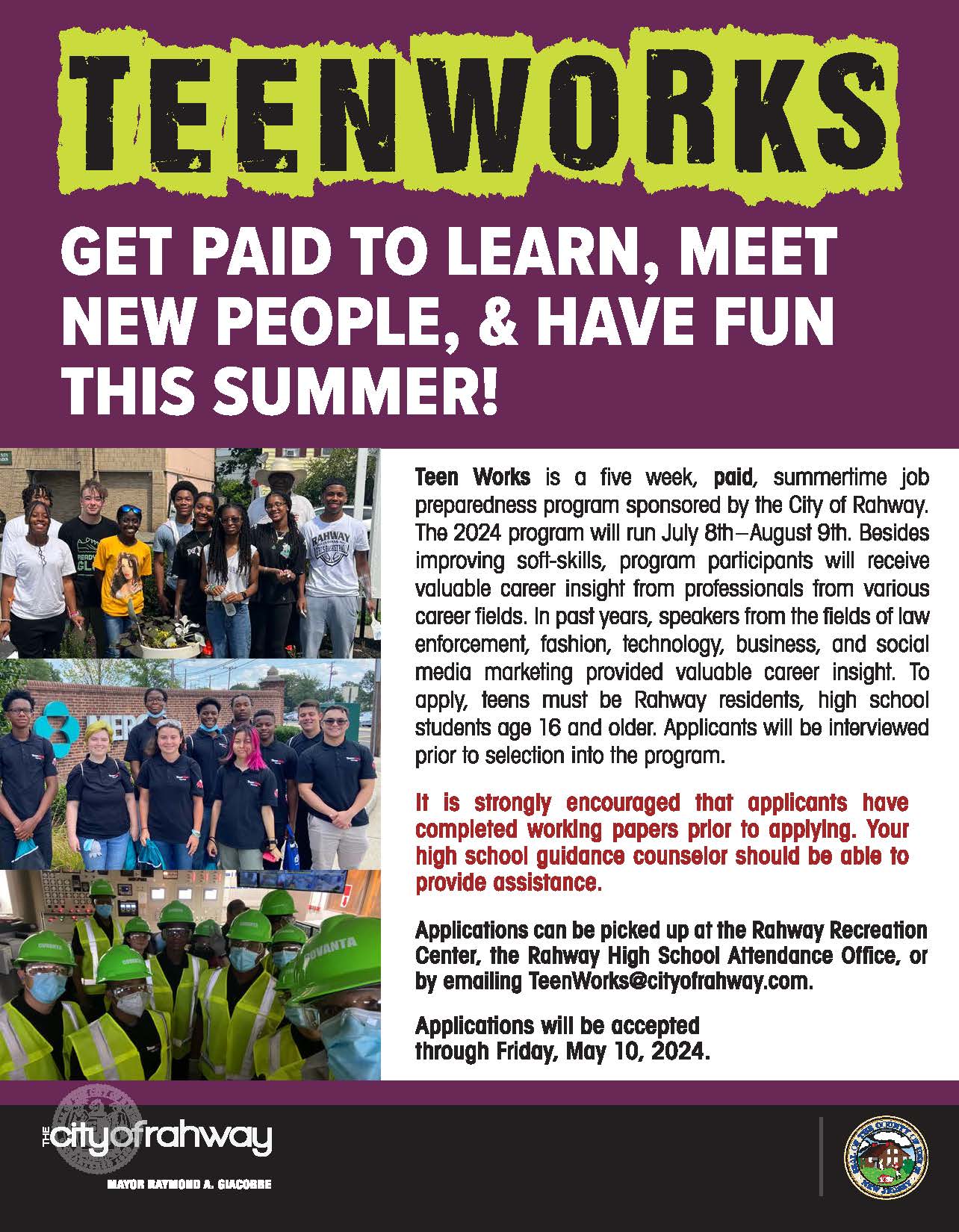 TeenWorks 2024 Informational Flyer